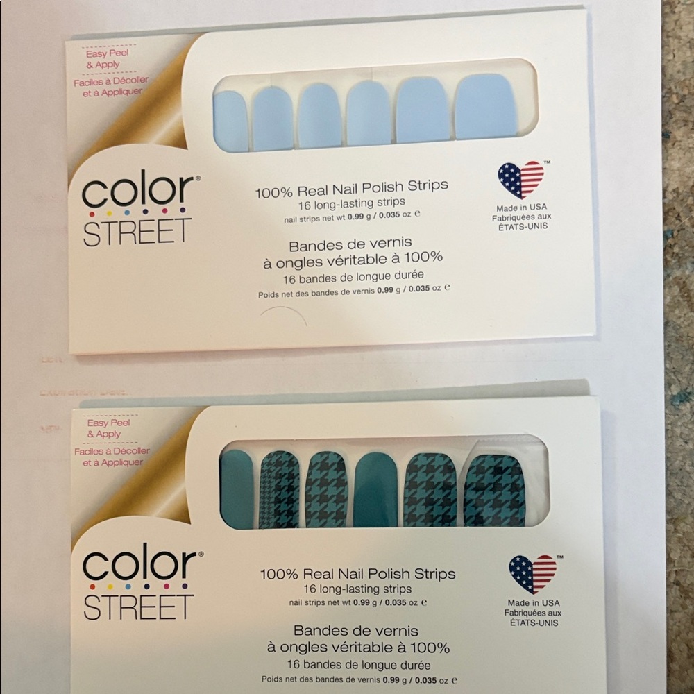 Color Street Nail Strips - Chic Blue and Black Patterns